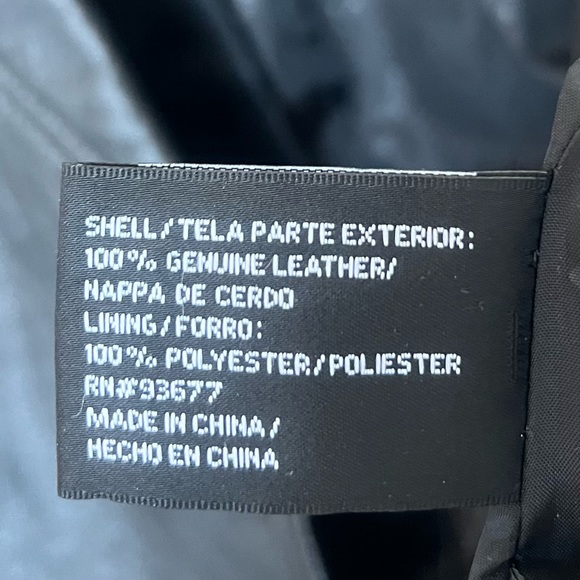 Short black leather jacket 100% leather outer - Picture 5 of 5